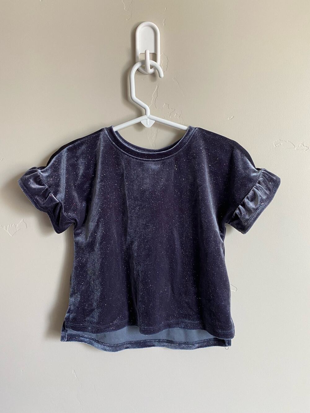 Old Navy Sparkly Blue Velvet 18-24m Girls Top